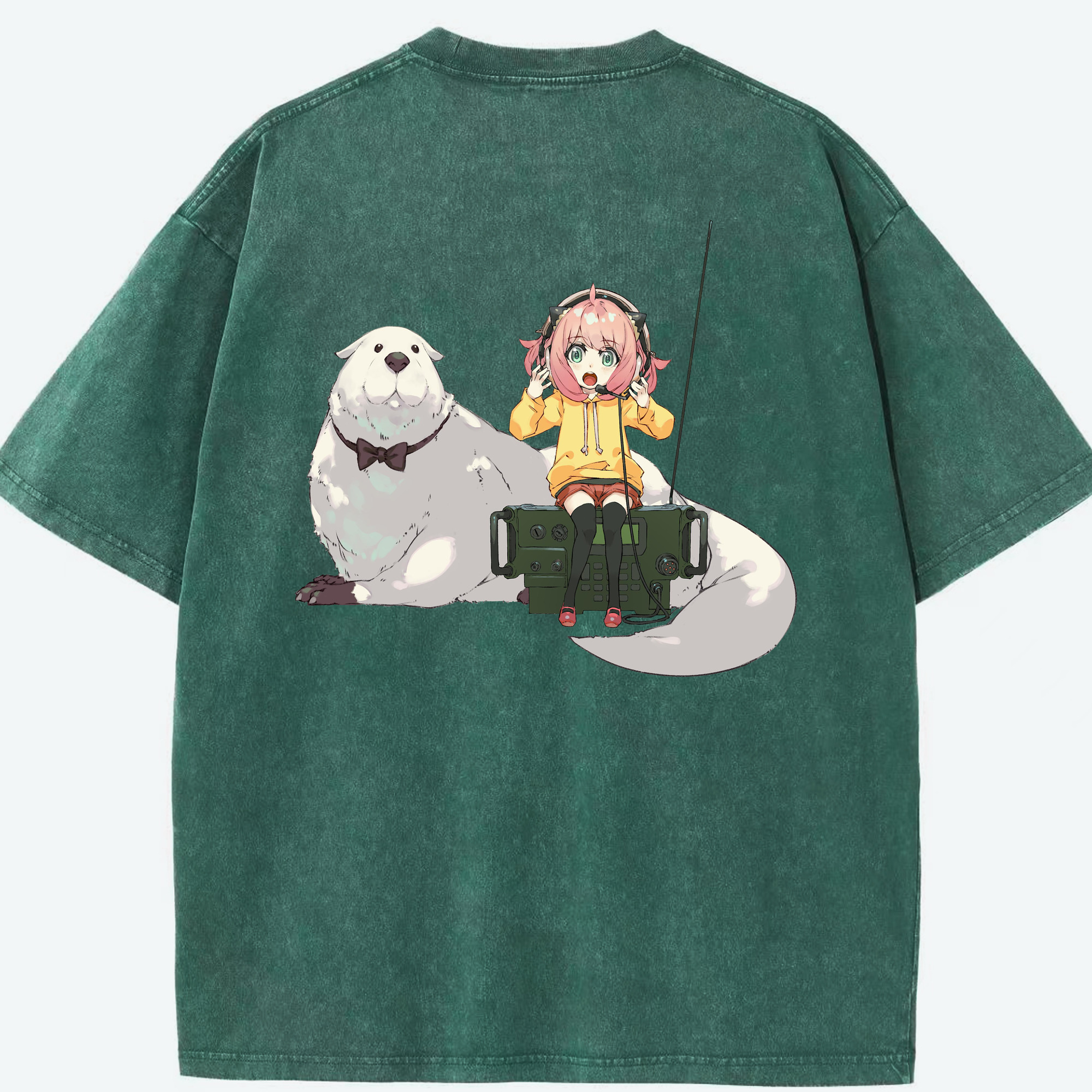 （画像用） SPY×FAMILY间谍家家酒 綿100% ヴィンテージ風 半袖Tシャツ（背面プリント）